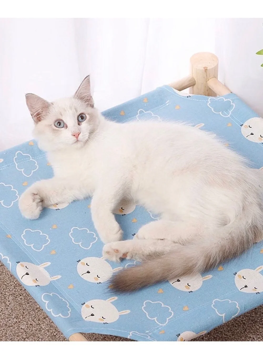 Pet Cat Hammock Bed - Blue Cloud Pattern 19.6 x 5.1 inches